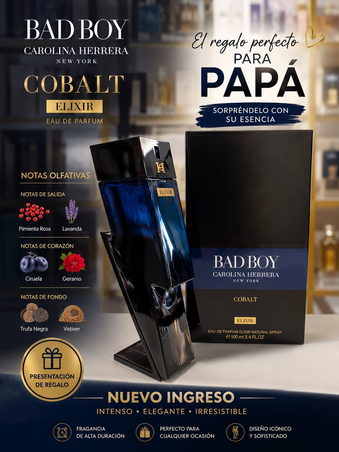 CAR. HERRERA BAD BOY COBALT ELIXIR EDP X100